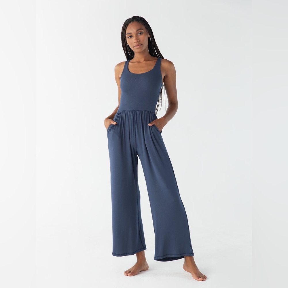IMBODHI Hana Jumpsuit - Ribbed Indigo